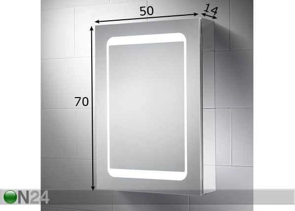 LED peegelkapp Belle 70x50 cm mõõdud