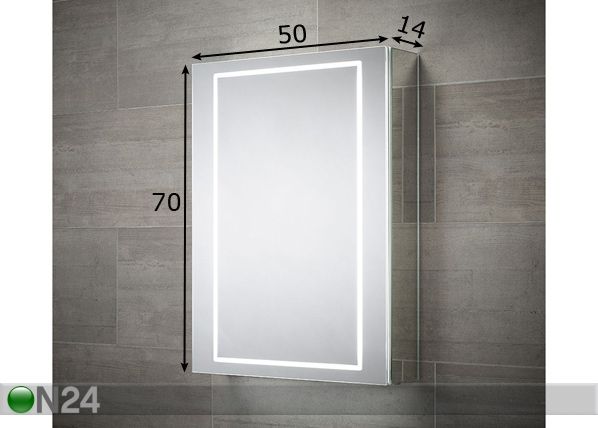 LED peegelkapp Sonnet 70x50 cm mõõdud