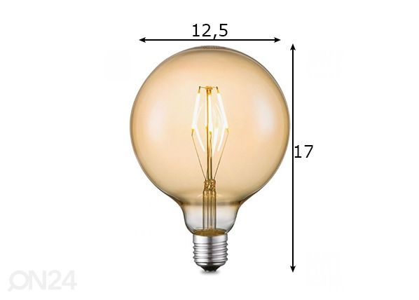 LED-pirn Carbon, E27, 4W mõõdud