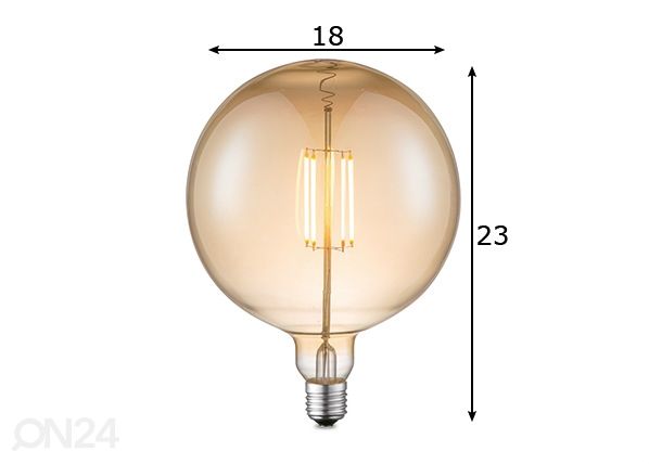 LED-pirn Carbon, E27, 4W mõõdud