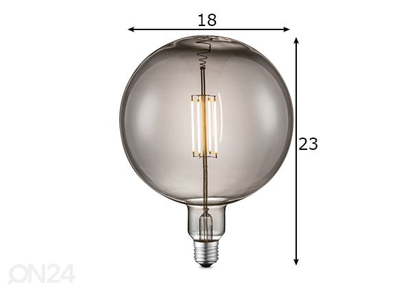 LED-pirn Carbon, E27, 4W mõõdud