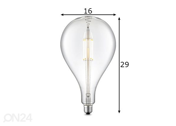 LED-pirn Carbon, E27, 4W mõõdud