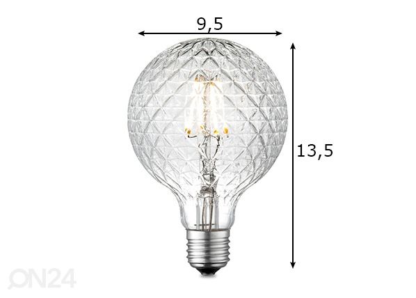 LED-pirn Deco, E27, 4W mõõdud