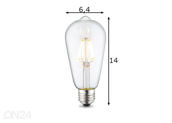 LED pirn Drop, E27, 6W mõõdud