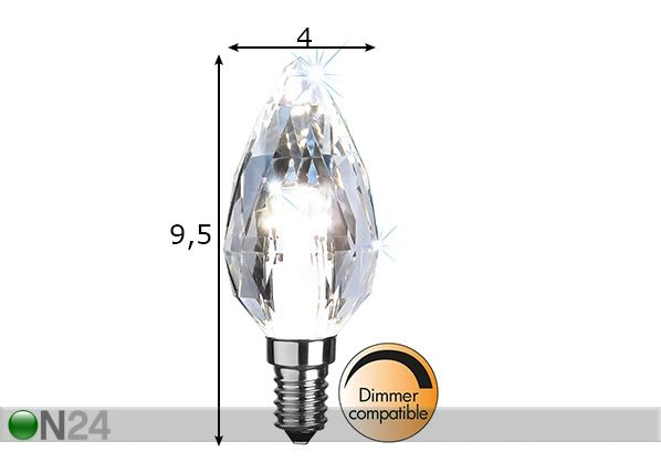 LED pirn E14 4 W mõõdud