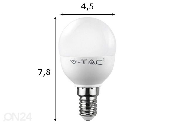 LED pirn E14 4 W 3 tk mõõdud