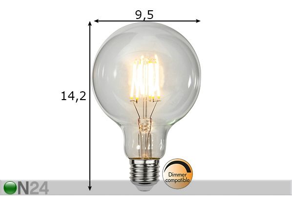 LED pirn E27 4,7 W mõõdud