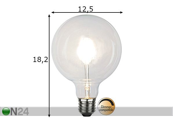 LED pirn E27 6 W mõõdud