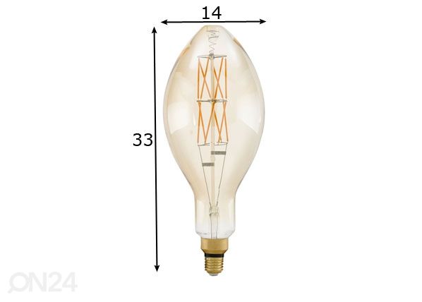 LED pirn E27 8 W mõõdud