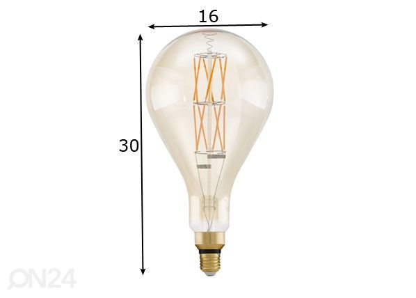 LED pirn E27 8 W mõõdud