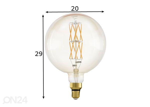 LED pirn E27 8 W mõõdud
