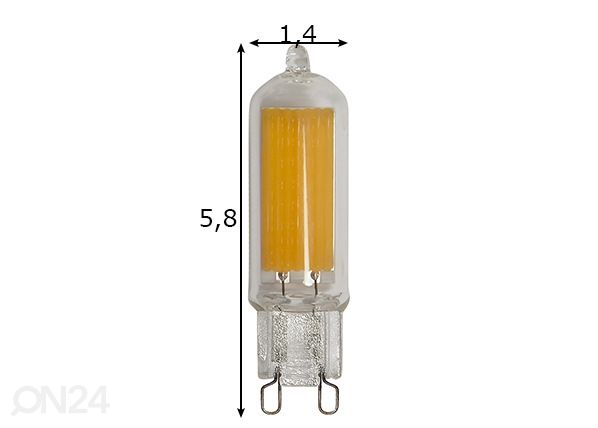 LED pirn G9 3 W mõõdud