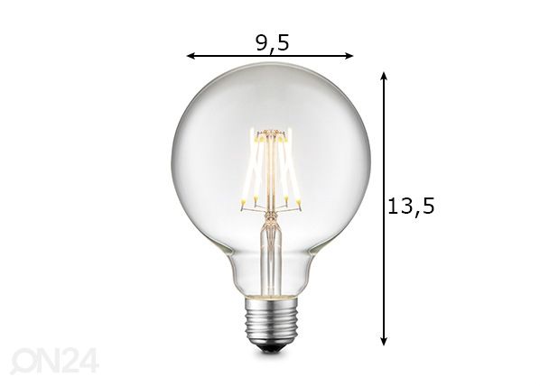 LED-pirn Globe, E27, 4W mõõdud