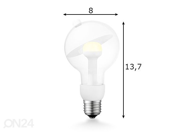LED pirn Move Me sphere, E27, 3W mõõdud