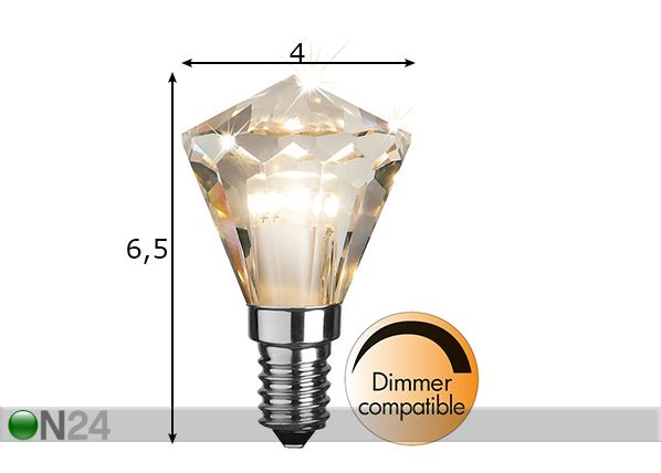 LED pirn sokliga E14 mõõdud