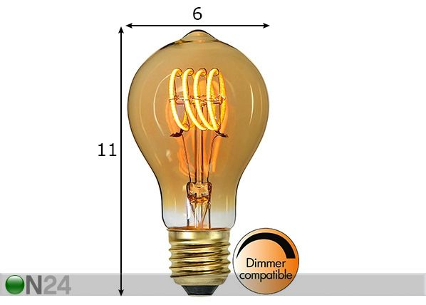 LED pirn sokliga E27 mõõdud