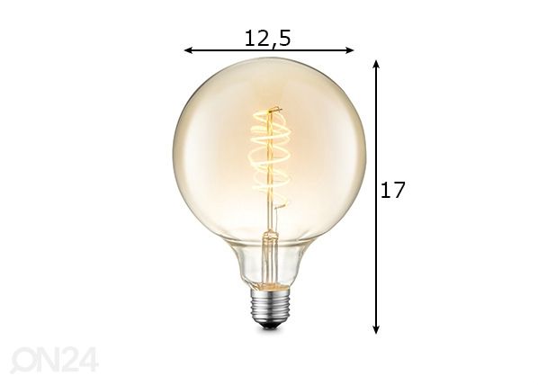 LED-pirn Spiral, E27, 4W mõõdud