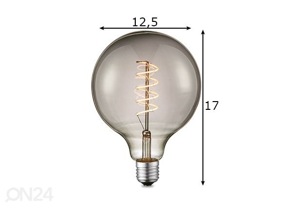 LED-pirn Spiral, E27, 4W mõõdud