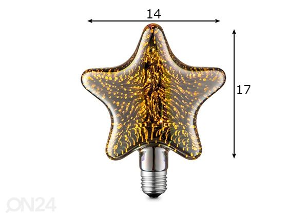 LED-pirn Star, E27, 4W mõõdud