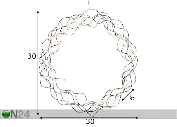 LED pirnidega dekoratsioon Curly mõõdud