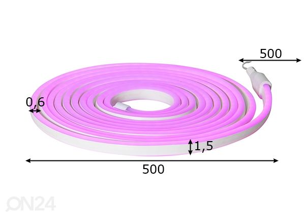 LED riba Flatneonled mõõdud