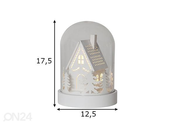 LED tuledega dekoratsioon Kupol valge mõõdud