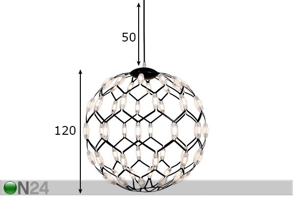 LED tuledega laelamp Illuminati mõõdud