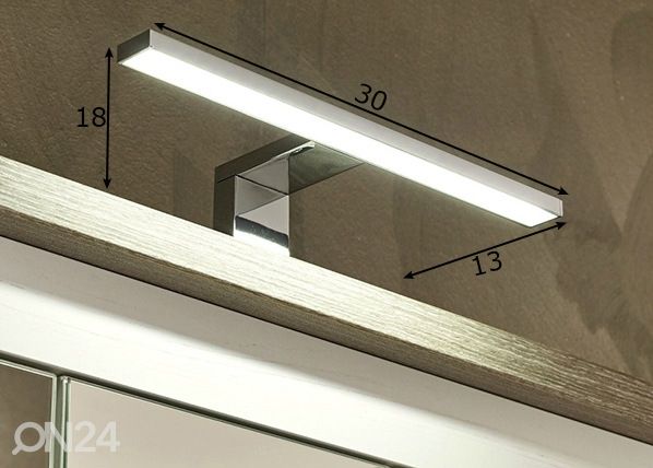 LED-valgustus 30 cm, kroom mõõdud