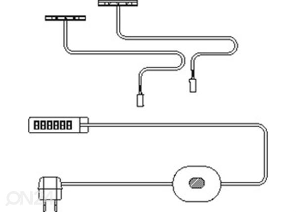LED-valgustus riiuli alla, 2 tk