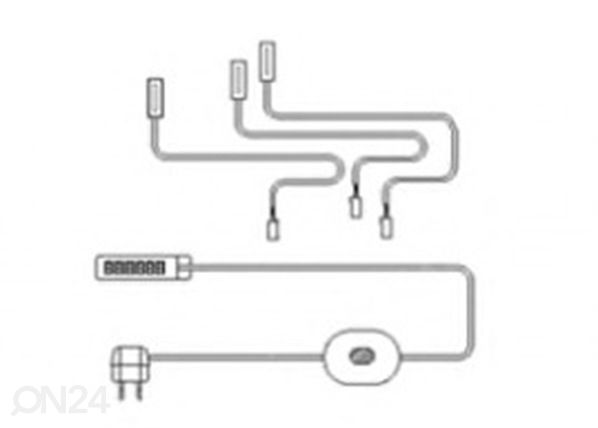 LED-valgustus riiuli alla, 3 tk