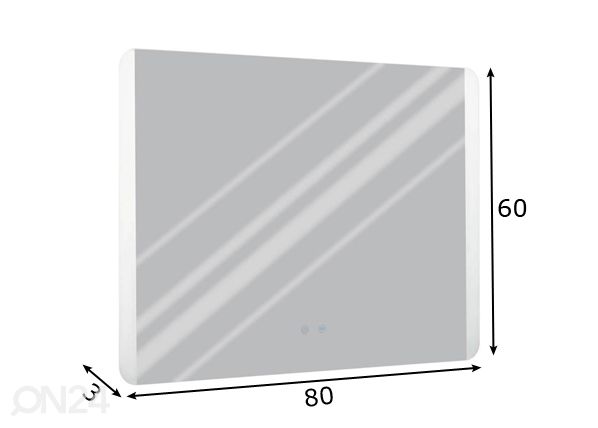 LED valgustusega peegel Buenavista 2, 60x80 cm mõõdud
