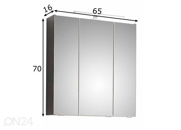LED valgustusega peegelkapp 31-I, 65 cm mõõdud