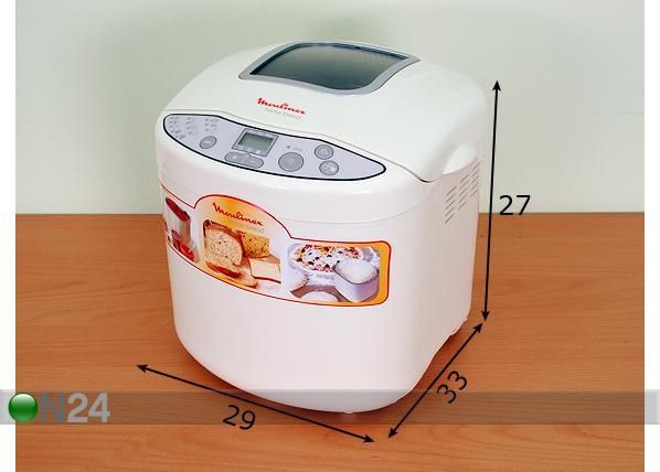 Leivaküpsetusmasin Moulinex Home Bread mõõdud