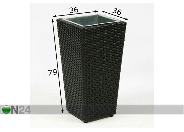 Lillepotiümbris Wicker 79x36 cm mõõdud