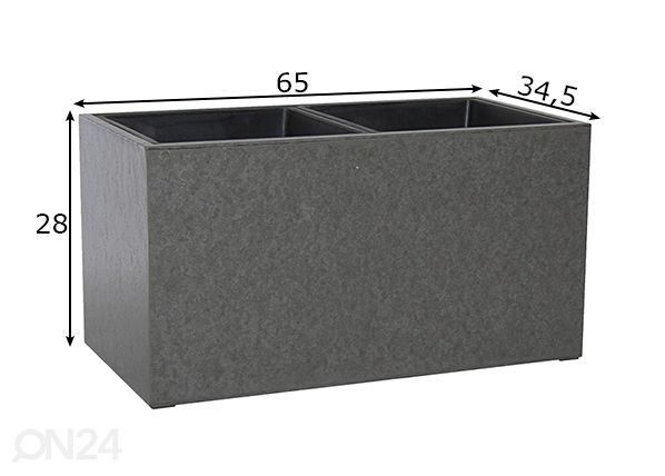 Lillepott Sandstone 65x34,5x28 cm mõõdud
