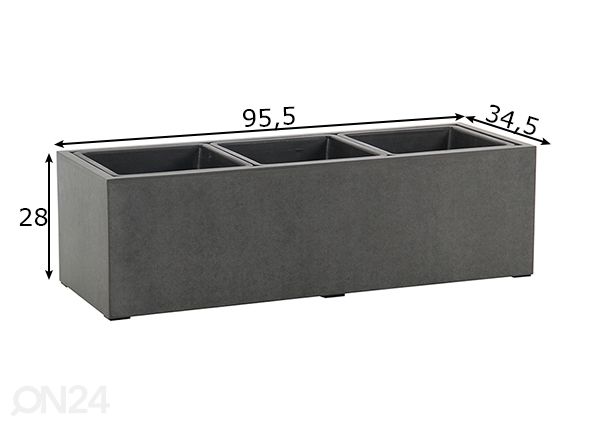 Lillepott Sandstone 95,5x34,5x28 cm mõõdud