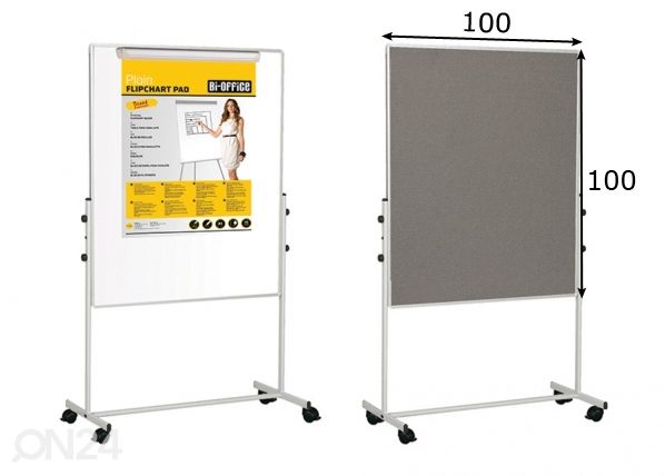 Loengutahvel kahepoolne Bi-office 100x100 cm mõõdud