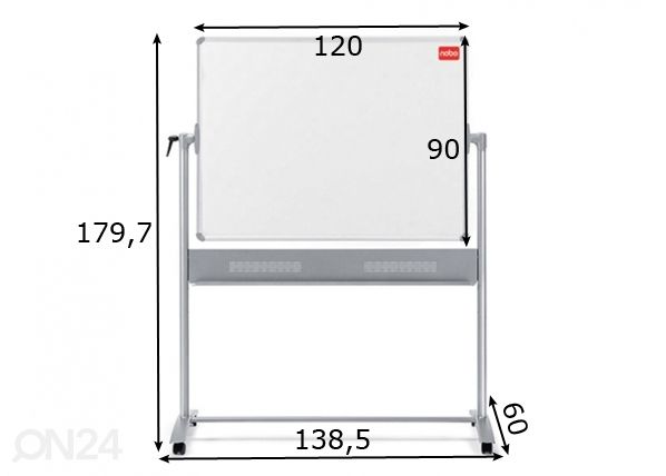 Loengutahvel Nobo classic (lakitud pind, mobiilne) 90x120 cm mõõdud