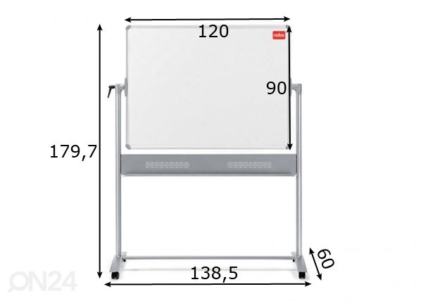 Loengutahvel Nobo prestige (kahepoolne, mobiilne) 90x120 cm mõõdud