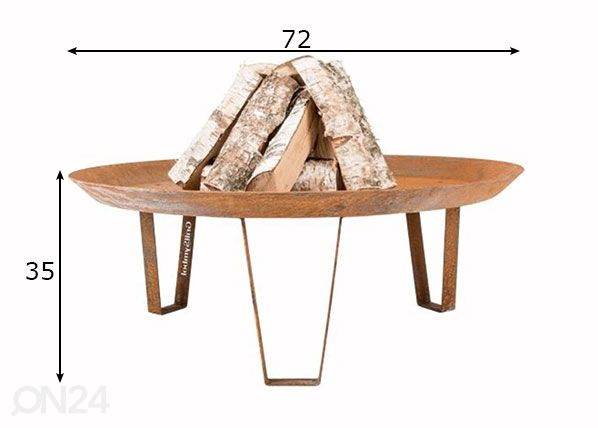 Lõkkealus Cor-Ten terasest GrillSymbol Elegante mõõdud