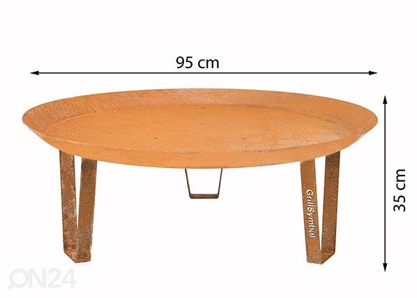Lõkkealus Cor-Ten terasest GrillSymbol Elegante XL mõõdud