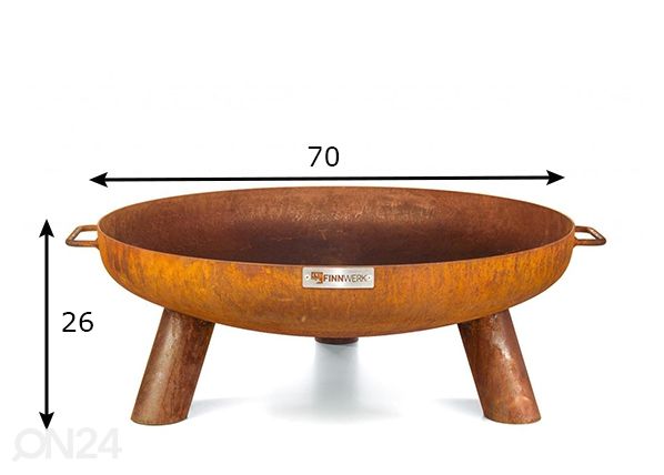 Lõkkealus Finnwerk 70, rustic mõõdud
