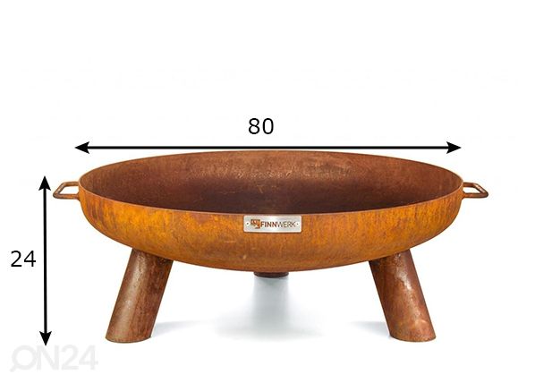 Lõkkealus Finnwerk 80, rustic mõõdud