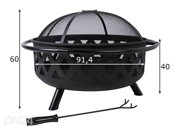 Lõkkealus Mercury Ø 91,4 cm mõõdud
