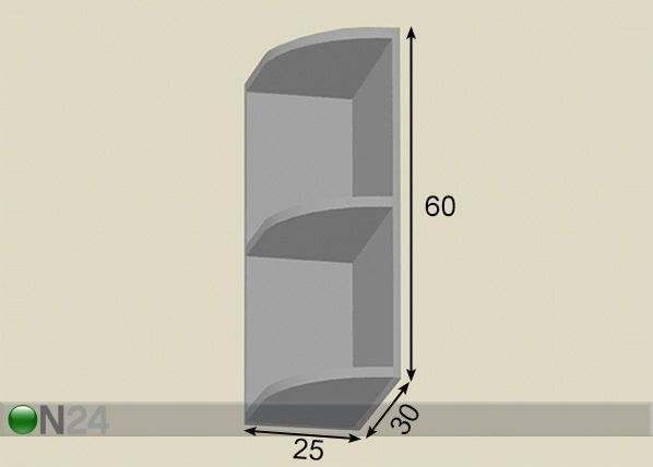 Lõpuriiul 25 cm mõõdud