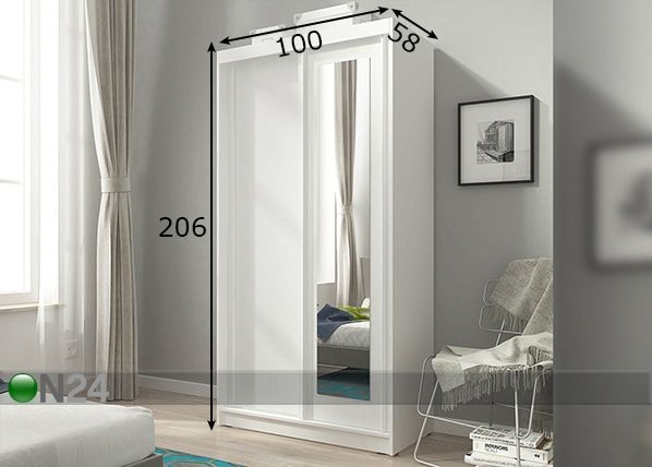 Lükandustega riidekapp 100 cm mõõdud