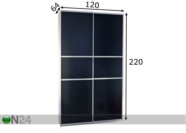 Lükandustega riidekapp 120 cm mõõdud