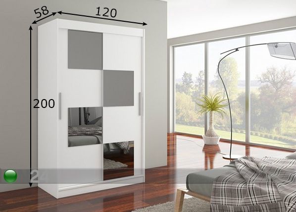 Lükandustega riidekapp 120 cm mõõdud