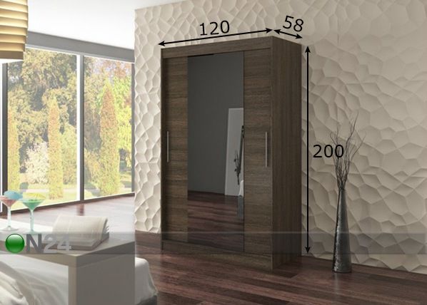 Lükandustega riidekapp 120 cm mõõdud