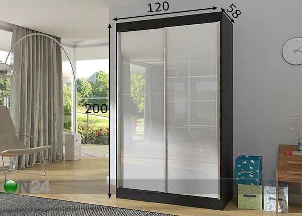Lükandustega riidekapp 120 cm mõõdud